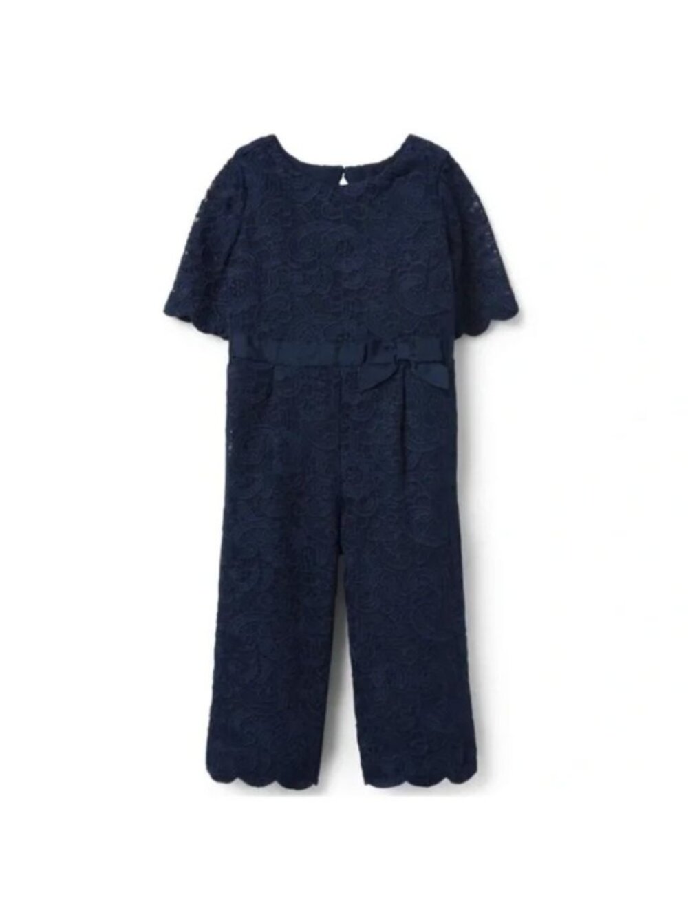 Janie and Jack Special Occasion Marine Blue Lace One Piece Jumpsuit 12-18M